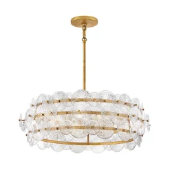 Żyrandol w stylu art Deco Rene - 6 źródeł światła - Przecierany mosiądz (QN-RENE-6P-DSB) - Quintiesse