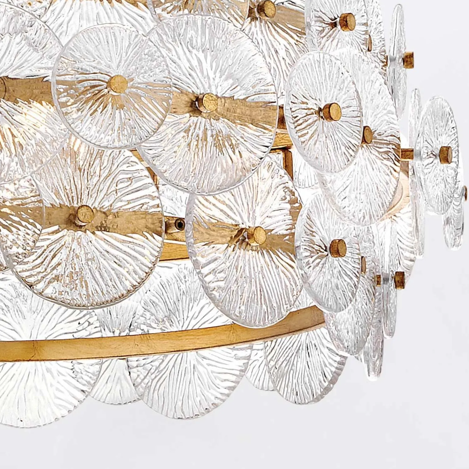 Żyrandol w stylu art Deco Rene - 6 źródeł światła - Przecierany mosiądz (QN-RENE-6P-DSB) - Quintiesse