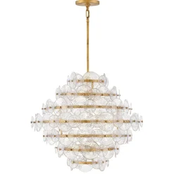 Żyrandol w stylu art Deco Rene - 16 źródeł światła - Przecierany mosiądz (QN-RENE-16P-DSB) - Quintiesse