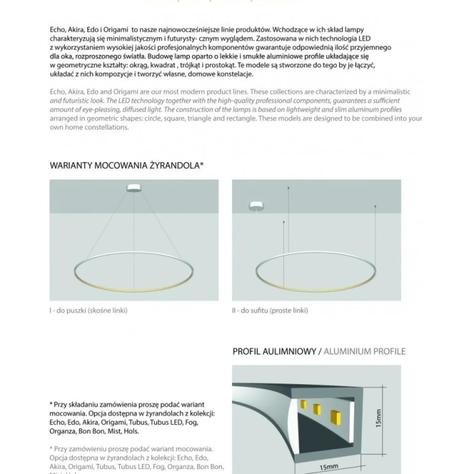 Żyrandol Wew. Echo 60 Kol. Biały 3000Do Wewnątrz - Ramko