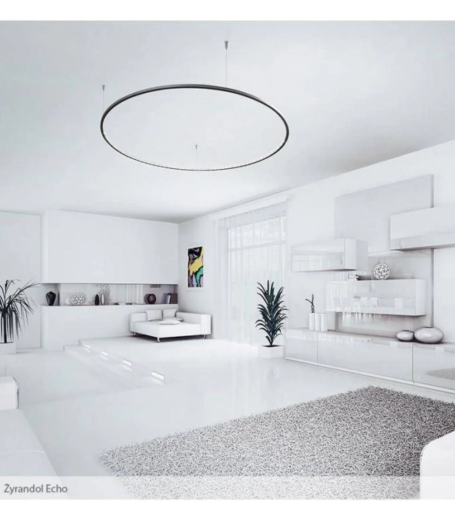 Żyrandol Wew. Echo 60 Kol. Biały 3000Do Wewnątrz - Ramko