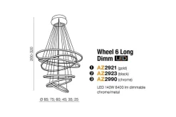 Żyrandol WHEEL 6 LONG DIMM GOLD (AZ2921) - Azzardo