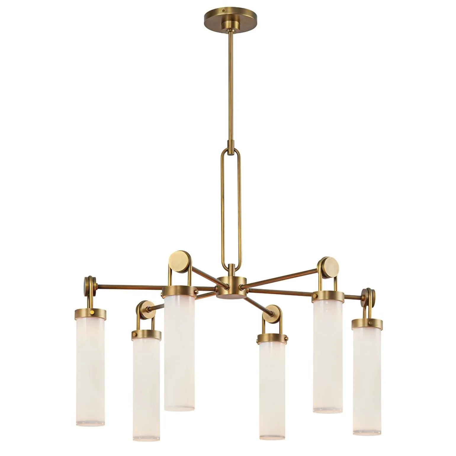 Żyrandol Wynwood - 6 źródeł światła - Vintage mosiądz (QN-WYNWOOD6-VBS) - Quintiesse