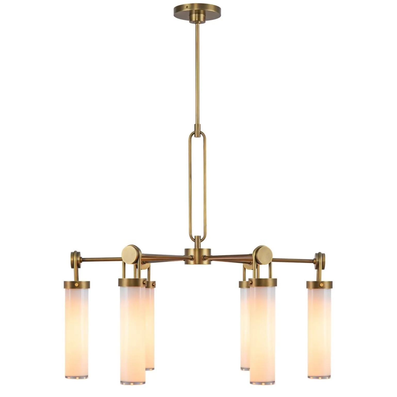 Żyrandol Wynwood - 6 źródeł światła - Vintage mosiądz (QN-WYNWOOD6-VBS) - Quintiesse