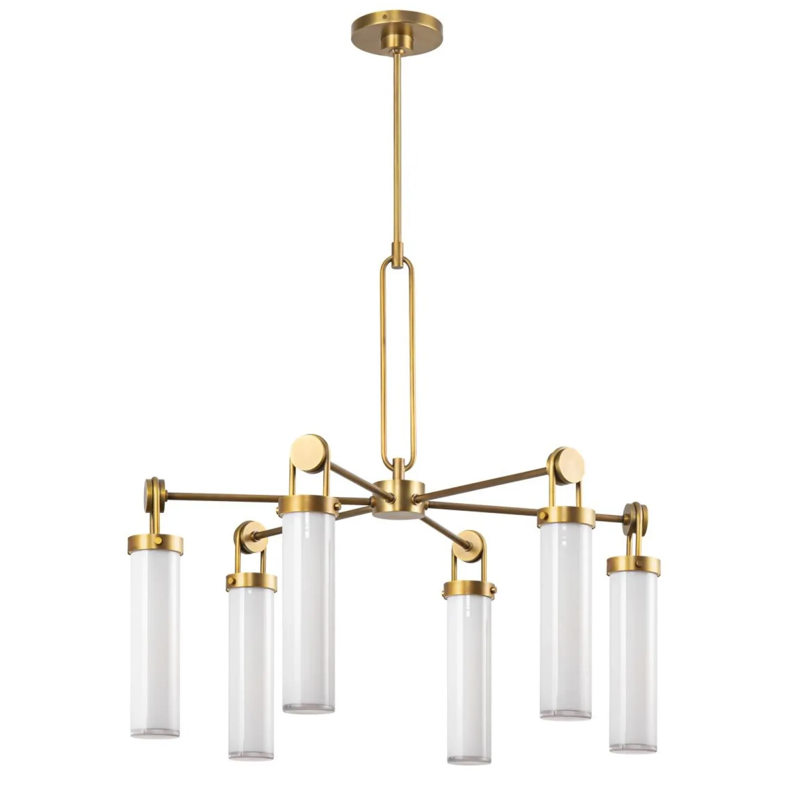 Żyrandol Wynwood - 6 źródeł światła - Vintage mosiądz (QN-WYNWOOD6-VBS) - Quintiesse