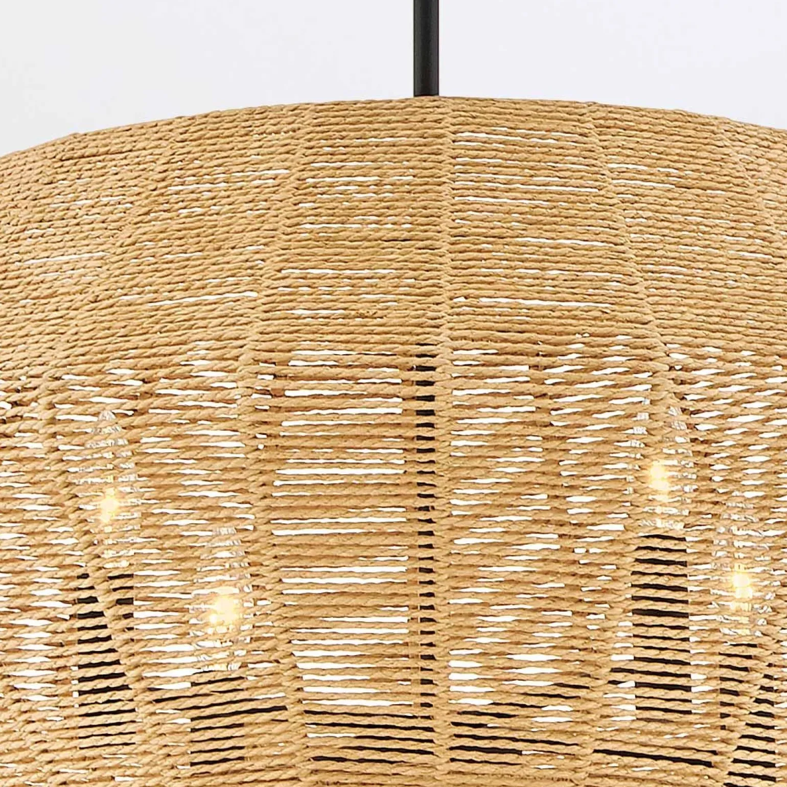 Żyrandol z rattanu Luca - 10 źródeł światła - karmelowy beż (QN-LUCA-10P-BK-CAM) - Quintiesse