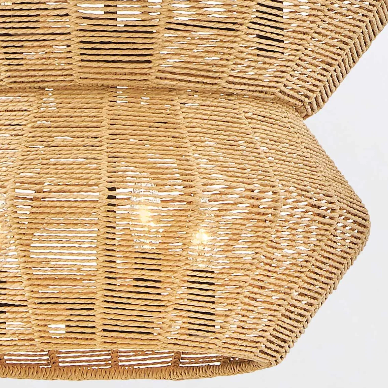Żyrandol z rattanu Luca - 10 źródeł światła - karmelowy beż (QN-LUCA-10P-BK-CAM) - Quintiesse