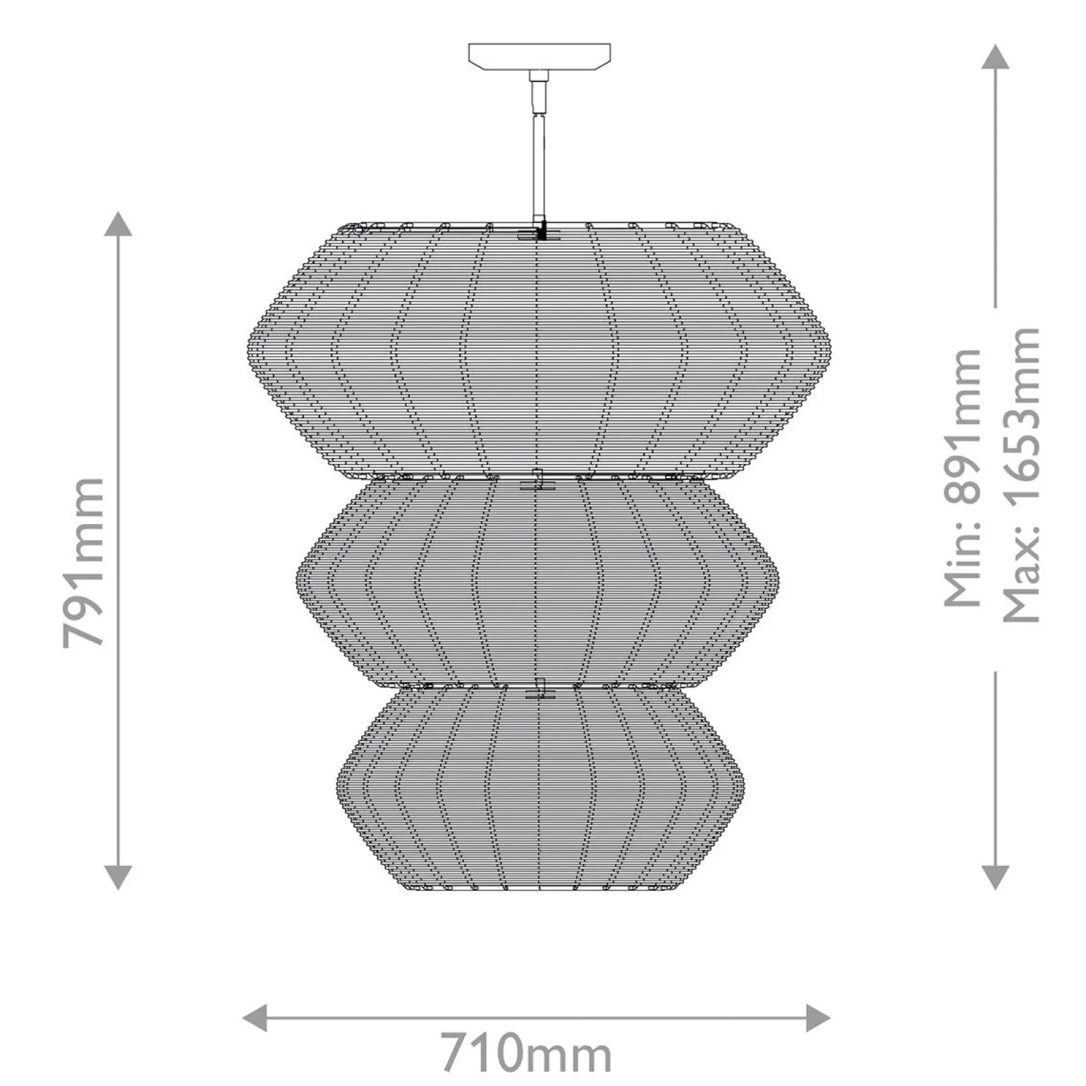 Żyrandol z rattanu Luca - 10 źródeł światła - karmelowy beż (QN-LUCA-10P-BK-CAM) - Quintiesse