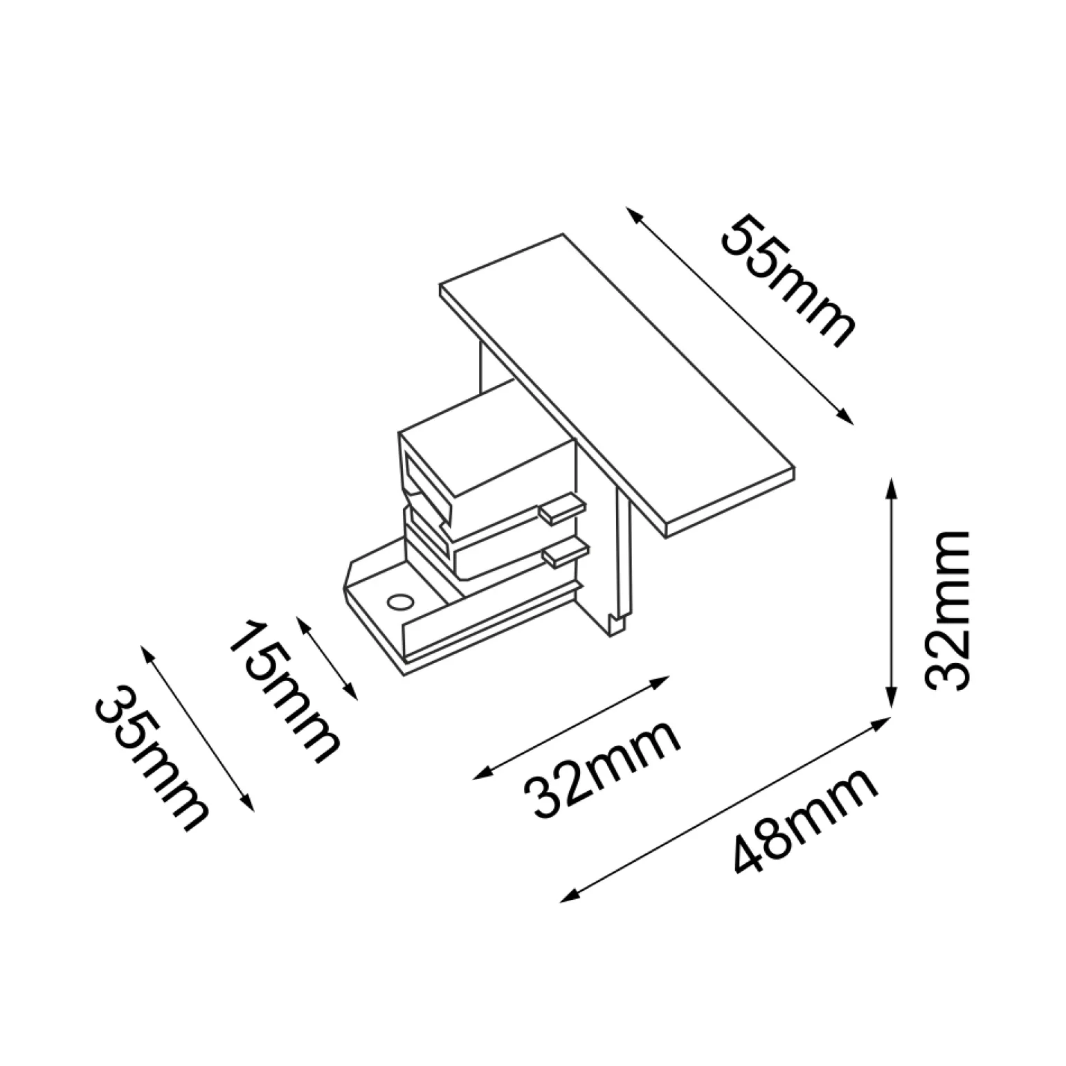 Zakończenie do szynoprzewodu podtynkowego 3F 230V - Biały (6586) - Shilo