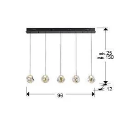 Zaria lampa wisząca 5L (502535) - Schuller