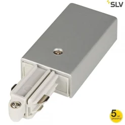 Zasilanie do szyny 1f., natynk., srebrnoszara, uziemienie-prawa