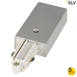 Zasilanie do szyny 1f., natynk., srebrnoszara, uziemienie-lewa