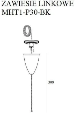 Zawiesie linkowe DOBAC TRACK 3m czarne z regulacją bez uchwytu (MHT1-P30-BK) - Maxlight