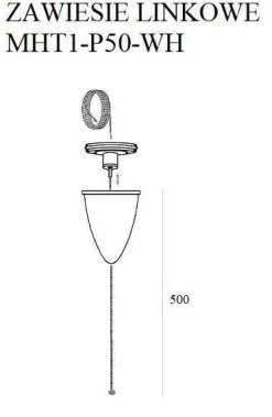 Zawiesie linkowe DOBAC TRACK 5m białe z regulacją bez uchwytu (MHT1-P50-WH) - Maxlight