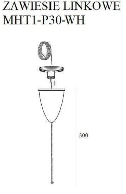 Zawiesie linkowe DOBAC TRACK 3m białe z regulacją bez uchwytu (MHT1-P30-WH) - Maxlight