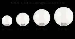 Zestaw 10 kloszy BUBBLES Szkło SHADES SET 10 Przezroczysty (AZ5872) - Azzardo