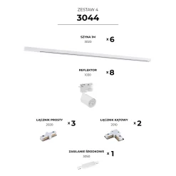 ZESTAW 4 SZYNOPRZEWODY WHITE JEDNOOBWODOWY (3044) - Zuma Line