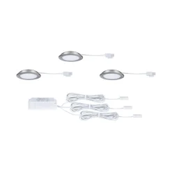 Zestaw opraw meblowych do wbudowania EBL SET 3x2,5W 3x180lm 4000K 12V żelazo szczotkowane / tworzywo sztuczne (PL93121) - PAULMANN