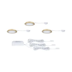 Zestaw opraw meblowych do wbudowania EBL SET 3x2,5W 3x180lm 3000K 12V złoty matowy / tworzywo sztuczne (PL93119) - PAULMANN
