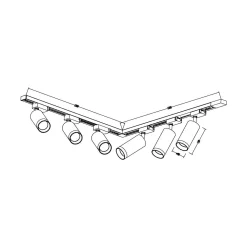 Zestaw Oprawa Mica Track Czarny + Złoty 6xGU10 2m (ML2106) - Milagro