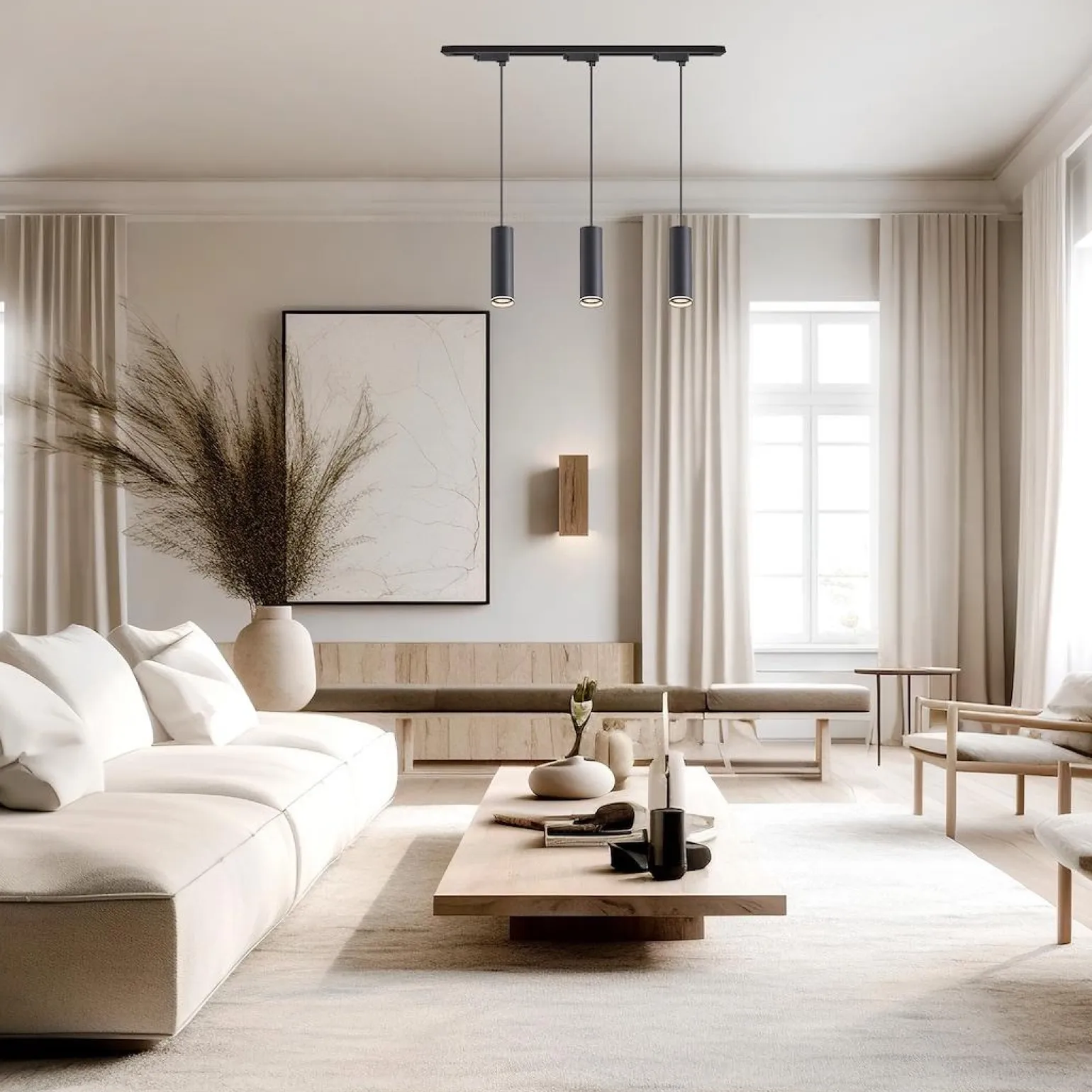 Zestaw Oprawa Pipe Ring Track Zwis Czarny 3xGU10 1m (ML2079) - Milagro