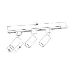 Zestaw Oprawa Tiger Track Biały 3xGU10 1m (ML2127) - Milagro