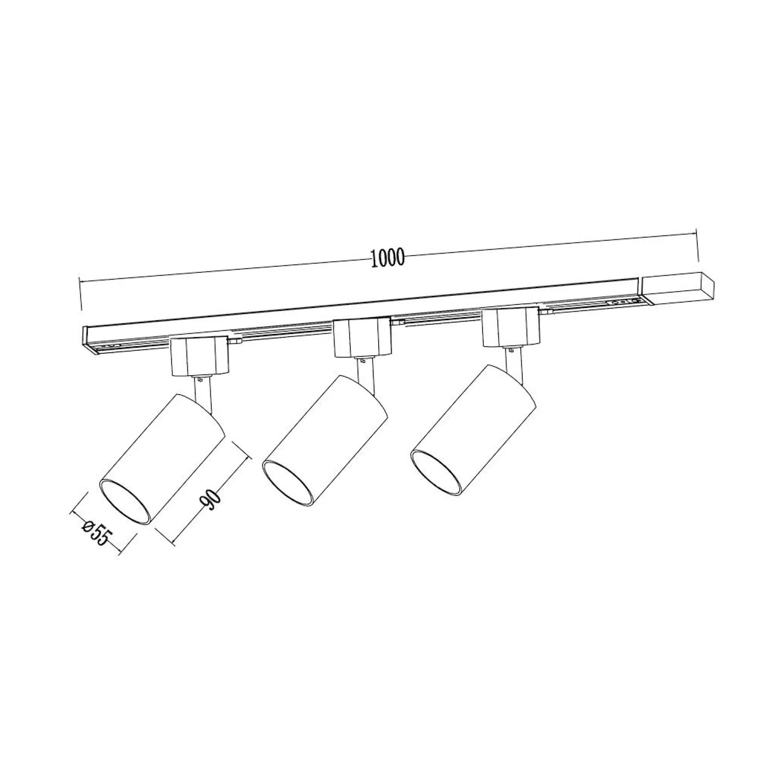 Zestaw Oprawa Tiger Track Biały 3xGU10 1m (ML2127) - Milagro