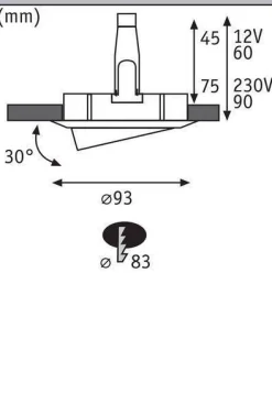 Zestaw OW Nova Plus IP65 wych max 1x35W GU10/GU5,3 51mm biały mat/alu cynk (PL92460) - PAULMANN