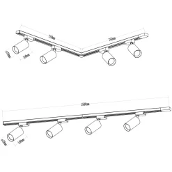 Zestaw Pipe Track Czarny 4xGU10 1,5m (ML1165) - Milagro