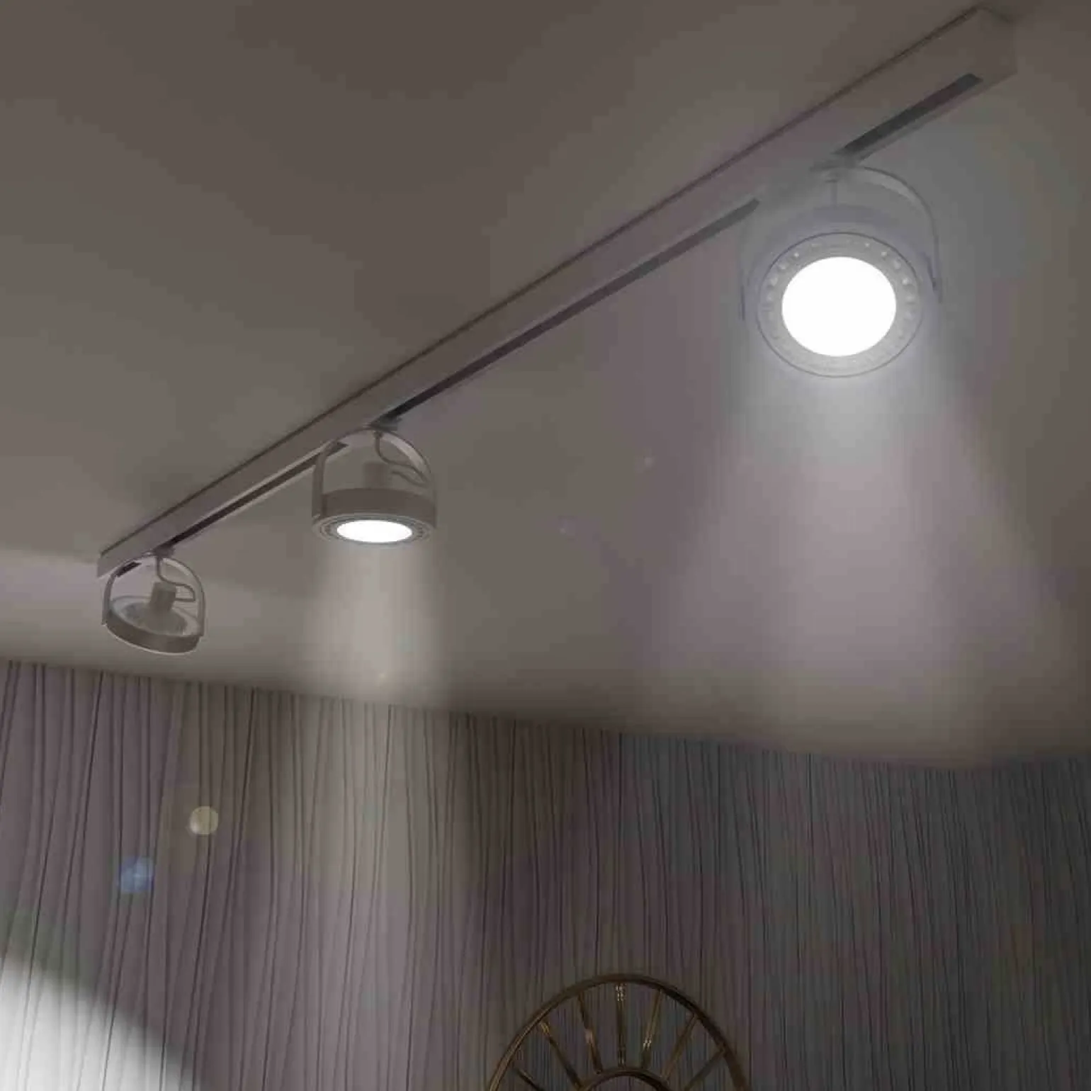 Zestaw Szynoprzewód 3xLugar (AR111-GU10) + Prowadnica 1,5m - Biały (ML7449) - Milagro