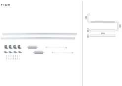 Zestaw uzupełniający opraw podszafkowych LED LINE DIM PIR 2x6W 2x500lm 550mm 2700K-6500K 24V biały matowy / aluminium (PL98623) - PAULMANN