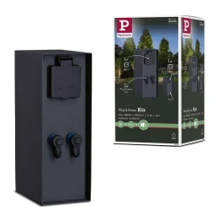 Zewnętrzna kolumna zasilająca RIO 2GN. 24V Plug & Shine + 2GN. 230V IP44 stal szlachetna antracyt (PL94700) - PAULMANN