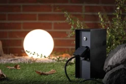 Zewnętrzna kolumna zasilająca RIO 3GN. 230V + czujnik zmierzchu 230V IP44 stal szlachetna / antracyt (PL94315) - PAULMANN