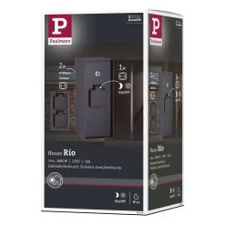 Zewnętrzna kolumna zasilająca RIO 3GN. 230V + czujnik zmierzchu 230V IP44 stal szlachetna / antracyt (PL94315) - PAULMANN