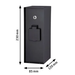 Zewnętrzna kolumna zasilająca RIO 3GN. 230V + czujnik zmierzchu 230V IP44 stal szlachetna / antracyt (PL94315) - PAULMANN