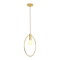 Złota lampa wisząca przy lustrze Bella 40 cm (DP0001A-400R) - Step into Design