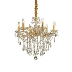 Złoty żyrandol FLORIAN SP6 (35635) Ideal Lux - 6 "świeczek"