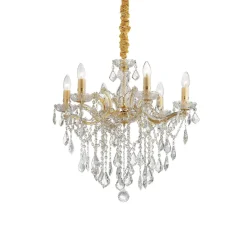 Złoty żyrandol FLORIAN SP6 (35635) Ideal Lux - 6 "świeczek"